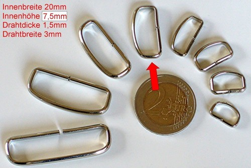Flachdrahtschlaufe d ring - 10, flachdrahtschlaufe,